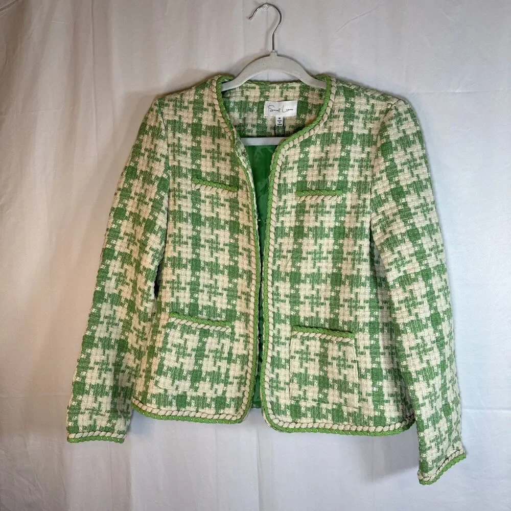 Sweet Lemon Green /Beige Jacket Short Set Size Medium NWT - Picture 8 of 16